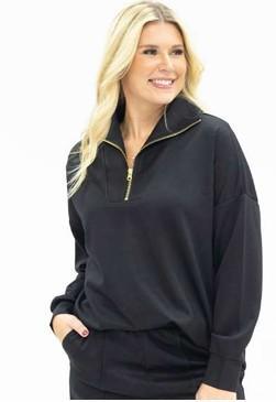 G & E Butter Soft Quarter-Zip Top