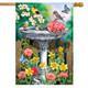 Birdbath in Bloom Spring House Flag 40" x 28" Briarwood Lane