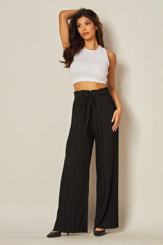 TIE FRONT PLEATED PANT