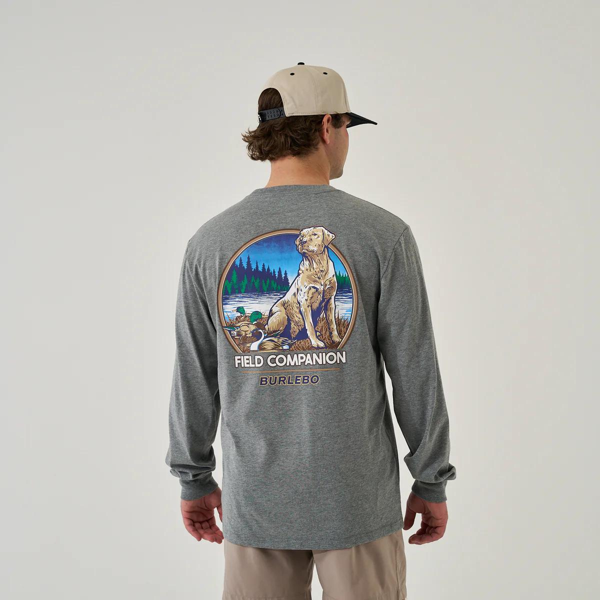 BURLEBO Long Sleeve Tee - Field Companion - Dark Heather Grey