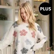 LONG SLEEVE PUFF FLOWER COMFY SWEATER