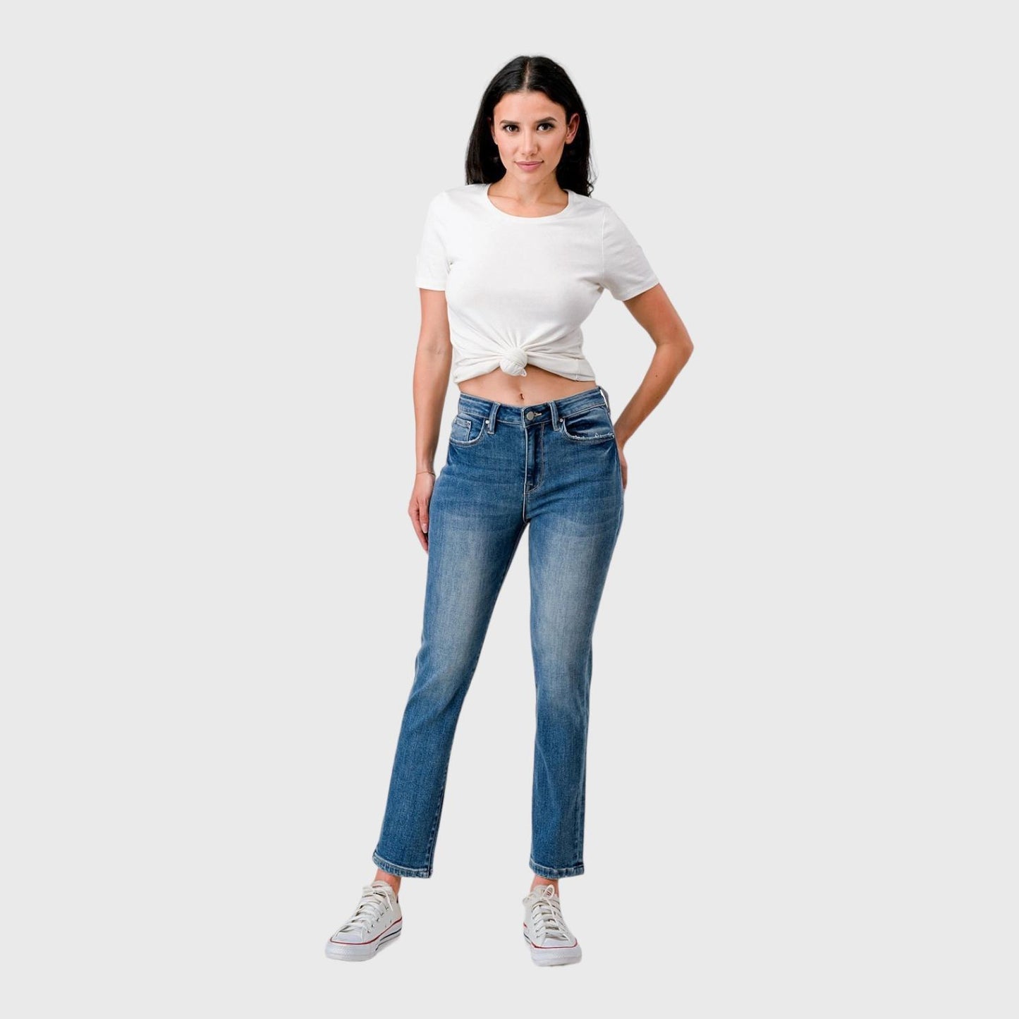 PETRA 153 High Rise Stretch Mom Jeans