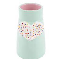 Polka Dot Heart Vase
