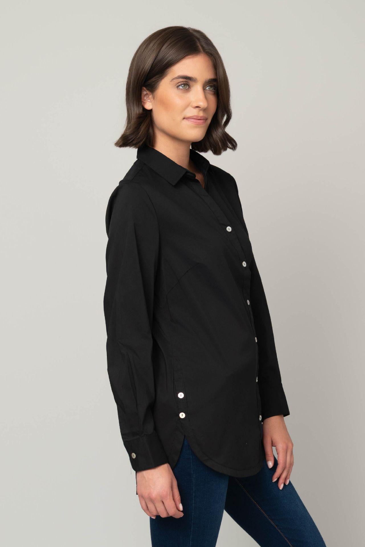 Button Front Poplin Top