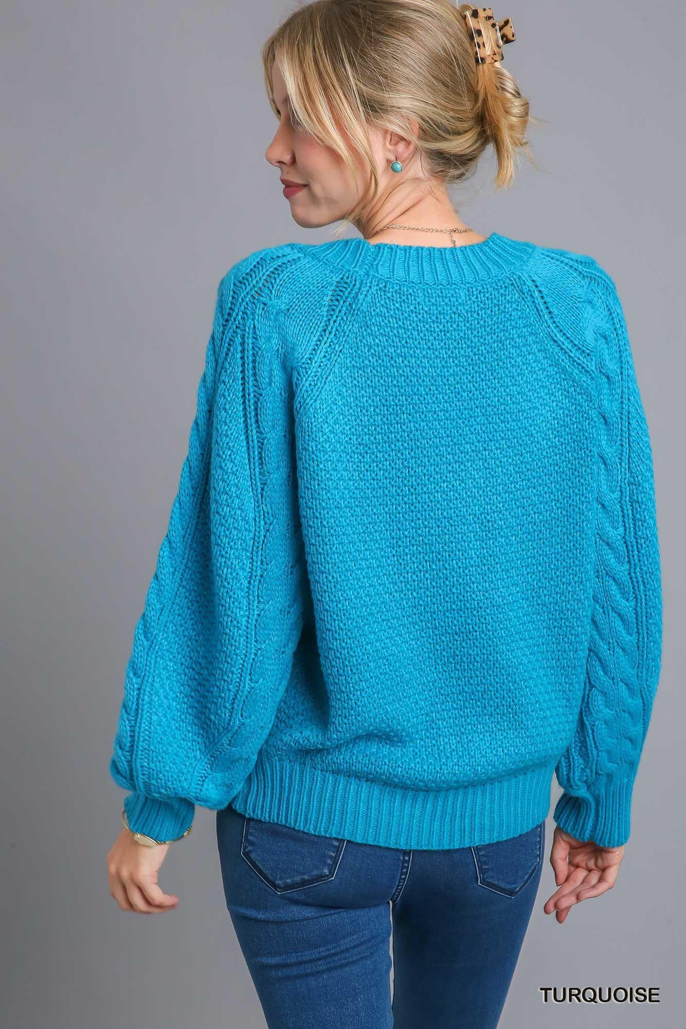 Chenille Cable Knit Pullover Sweater