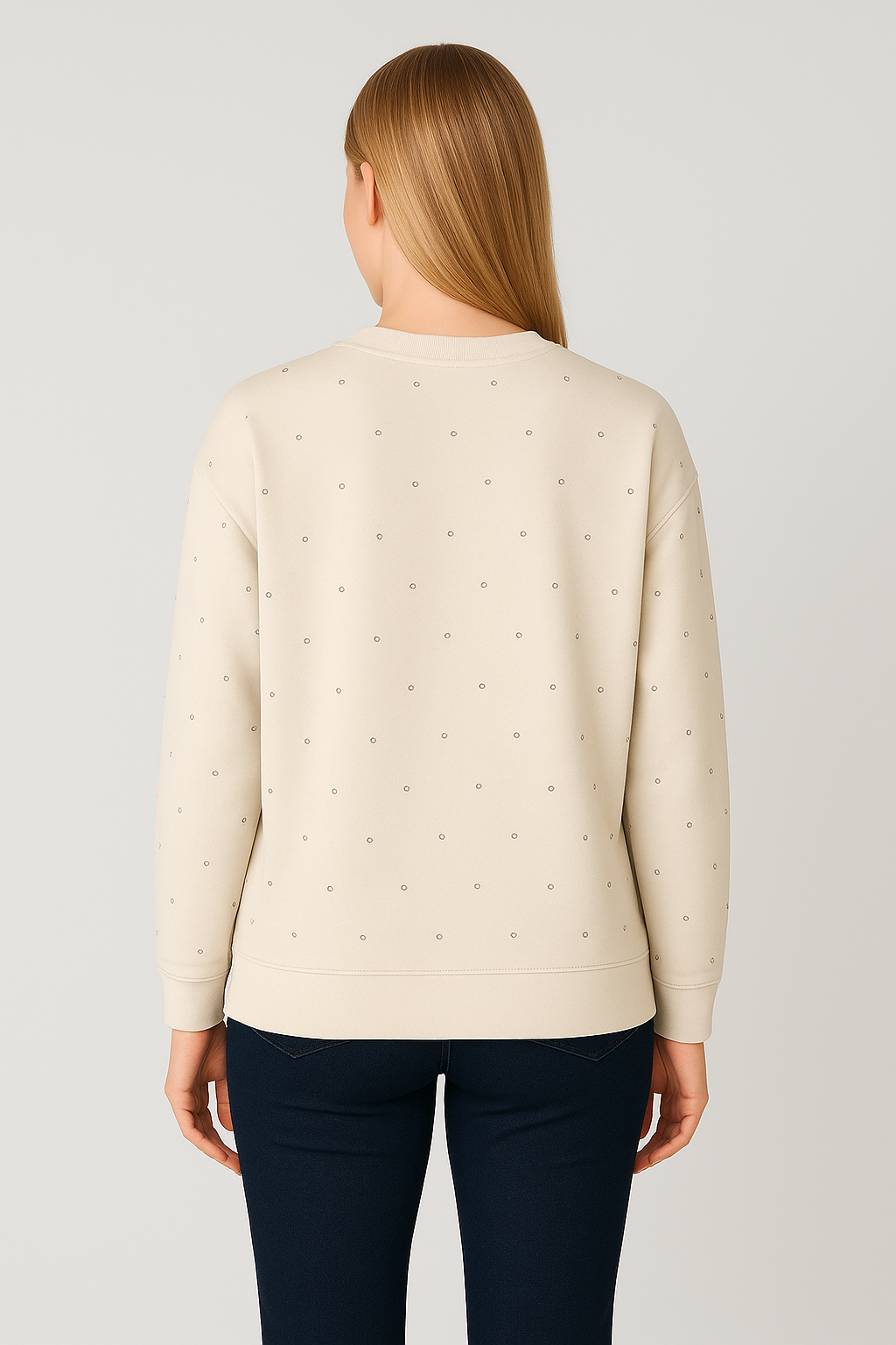 Rhinestone Silky Soft Drop Shoulder Pullover