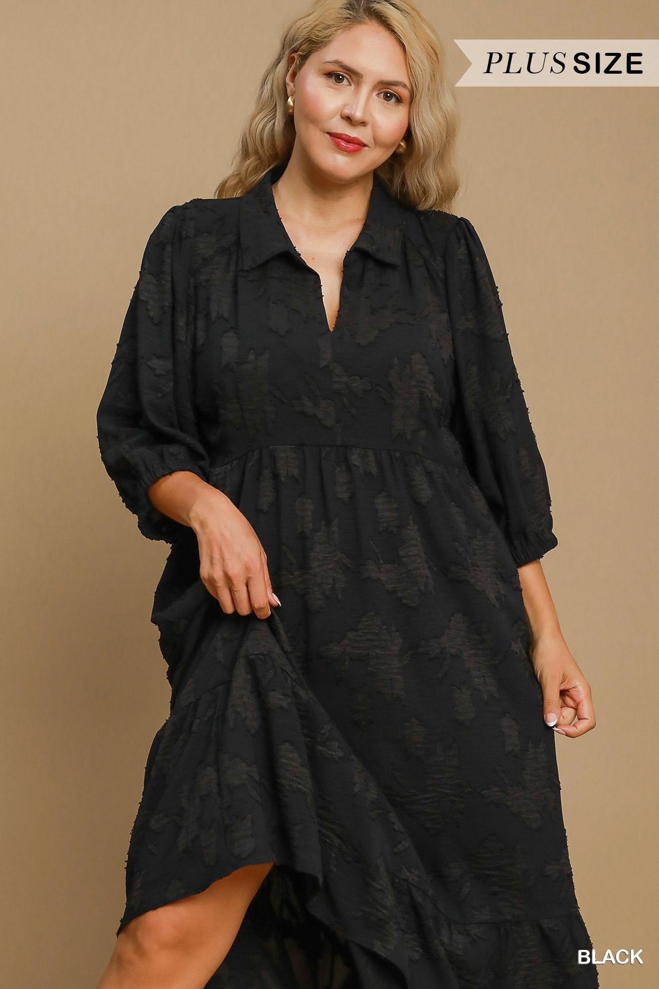 UMGEE Floral Burnout Midi Dress