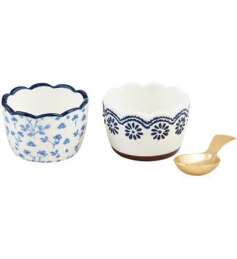 Mud Pie Blue Floral Tibit Set