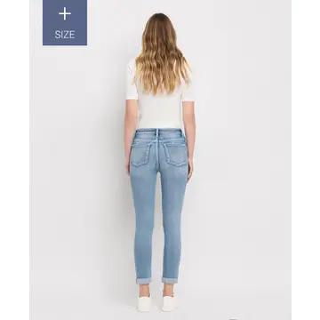 PLUS SIZE HIGH RISE CUFFED SKINNY