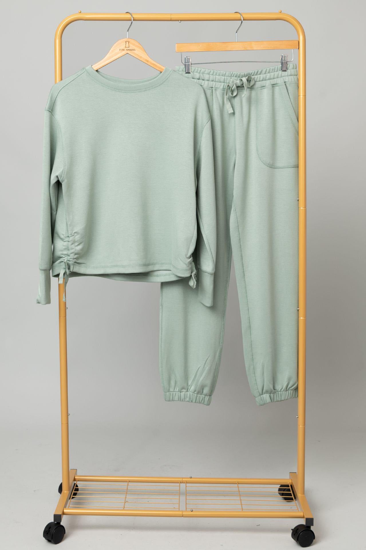 Silky Soft Ruched Side Top + Pull On Jogger Set