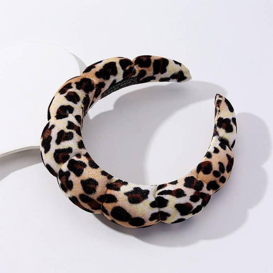 SPA SPONGE LEOPARD ANIMAL SCALLOPED HEADBAND