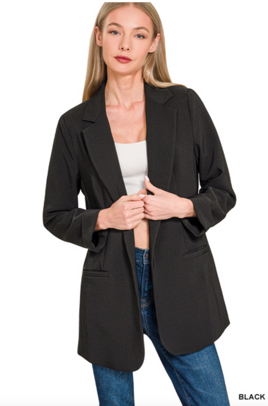 Zenana Long Sleeve Classic Blazer