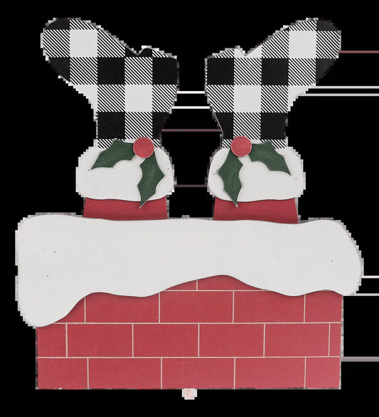 Santa in Chimney Topper