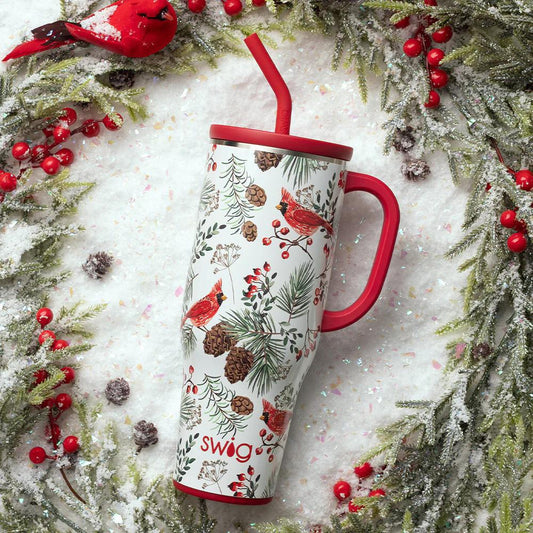 SWIG WINTER CARDINALS Mega Mug 40oz