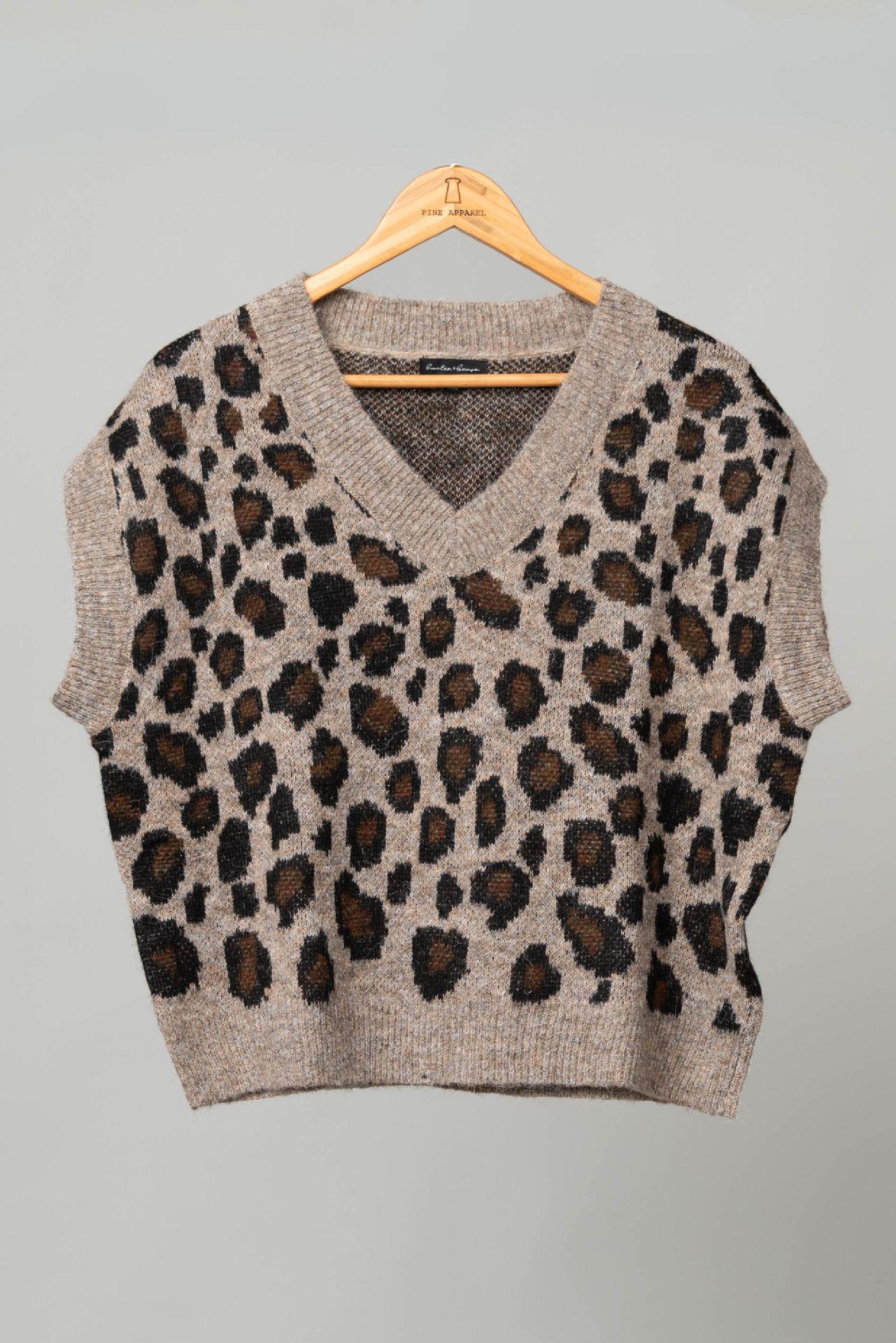 Leopard Print Brushed Wool Vest