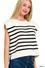 Zenana TW-2530Y Oversized Crew Neck Stripe Sweater Vest