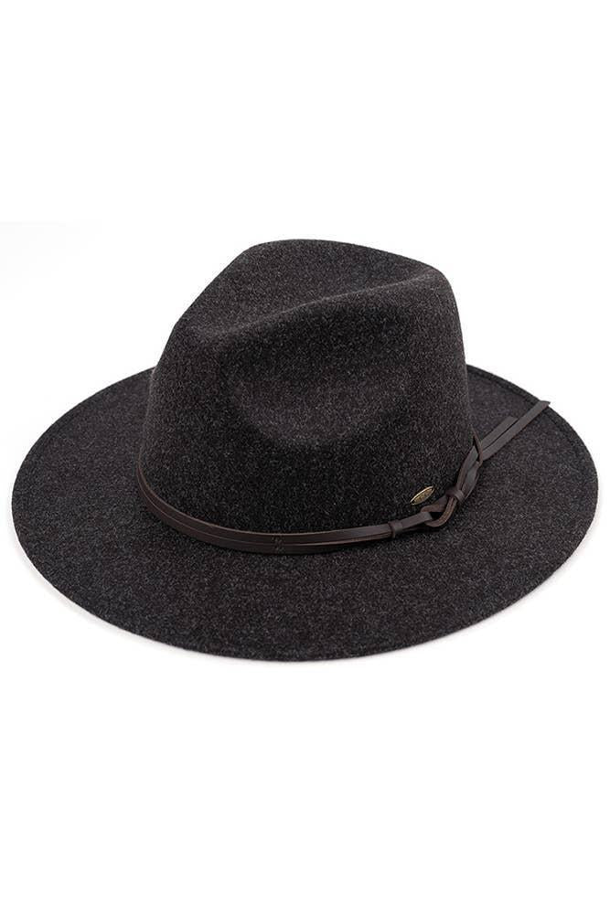 Felt Leather Trim Hat
