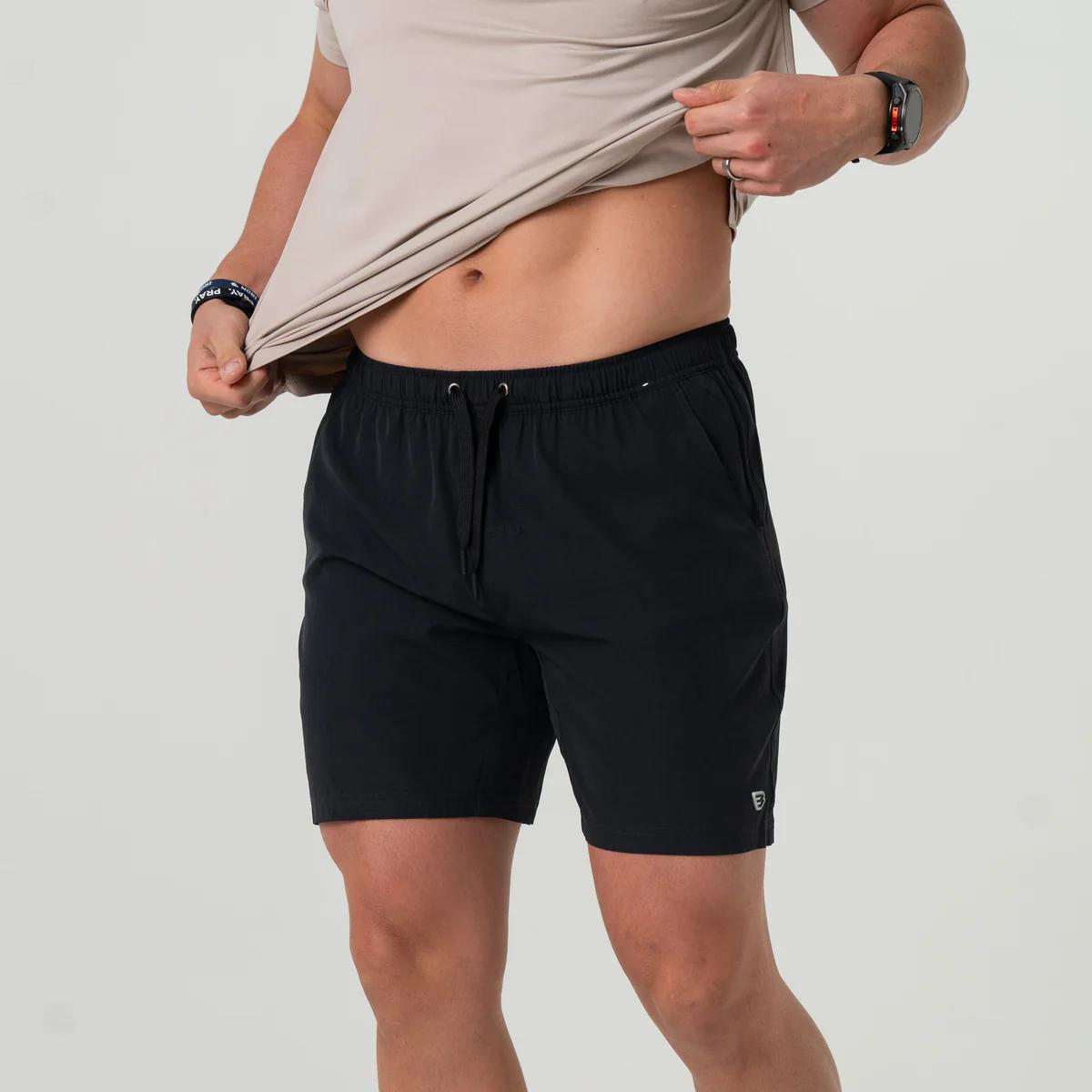 BURLEBO - Athletic Short 7" - Heather Black - Retro Duck Camo Liner