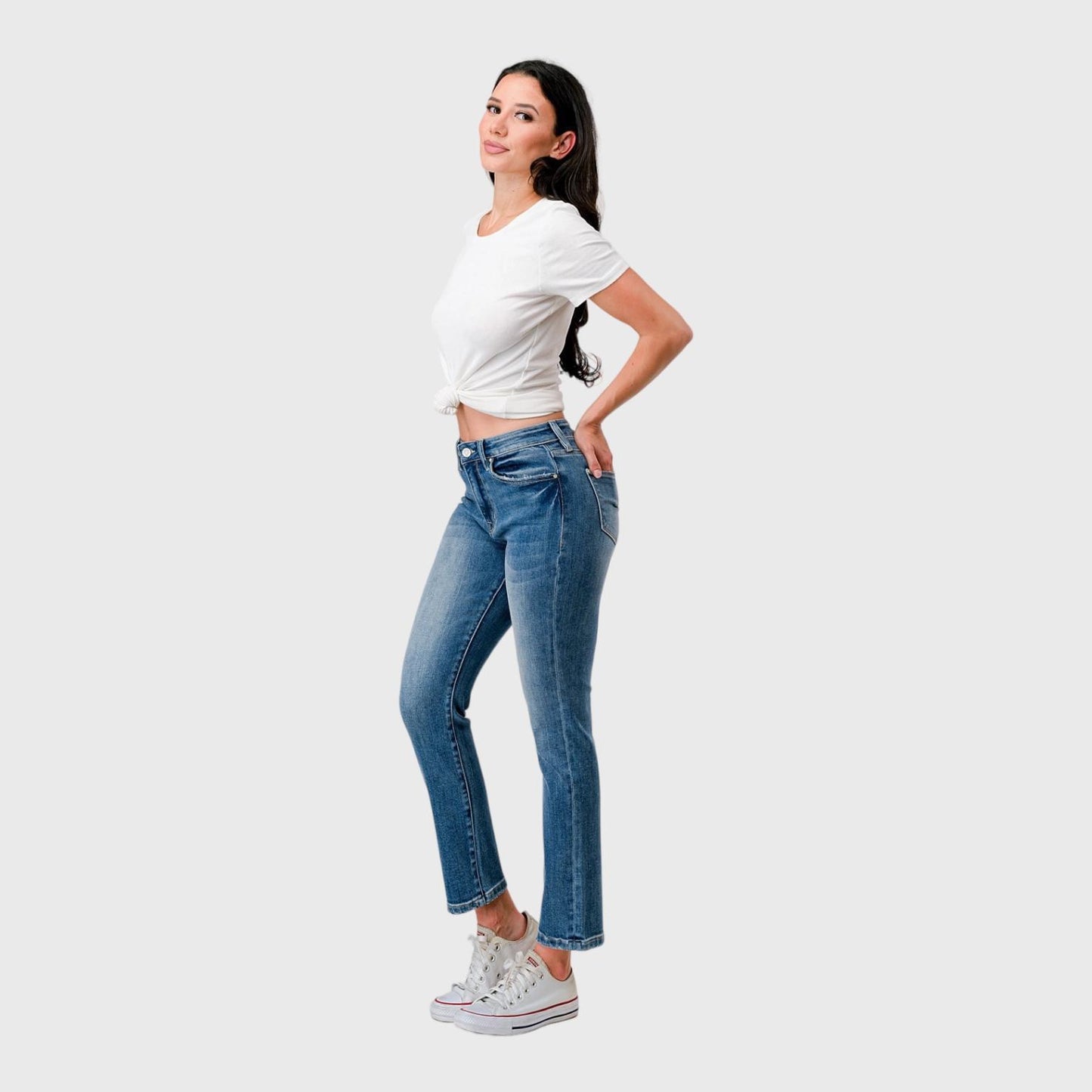 PETRA 153 High Rise Stretch Mom Jeans