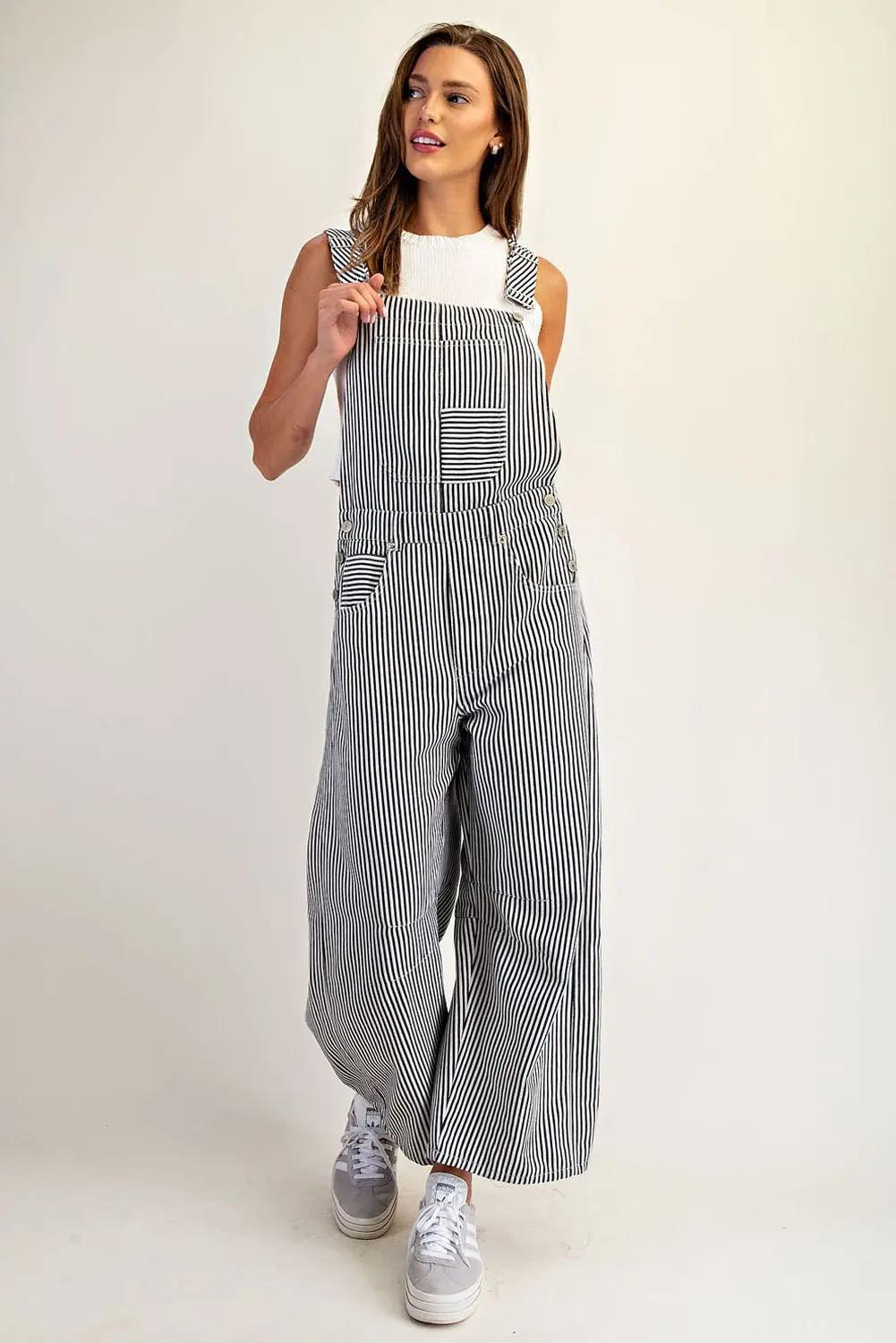 ee:some Courtney Striped Barrel-Leg Jumpsuit
