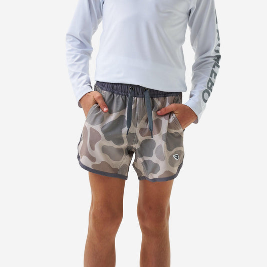 Burlebo YOUTH SWIM TRUNK - JUMBO DEER CAMO