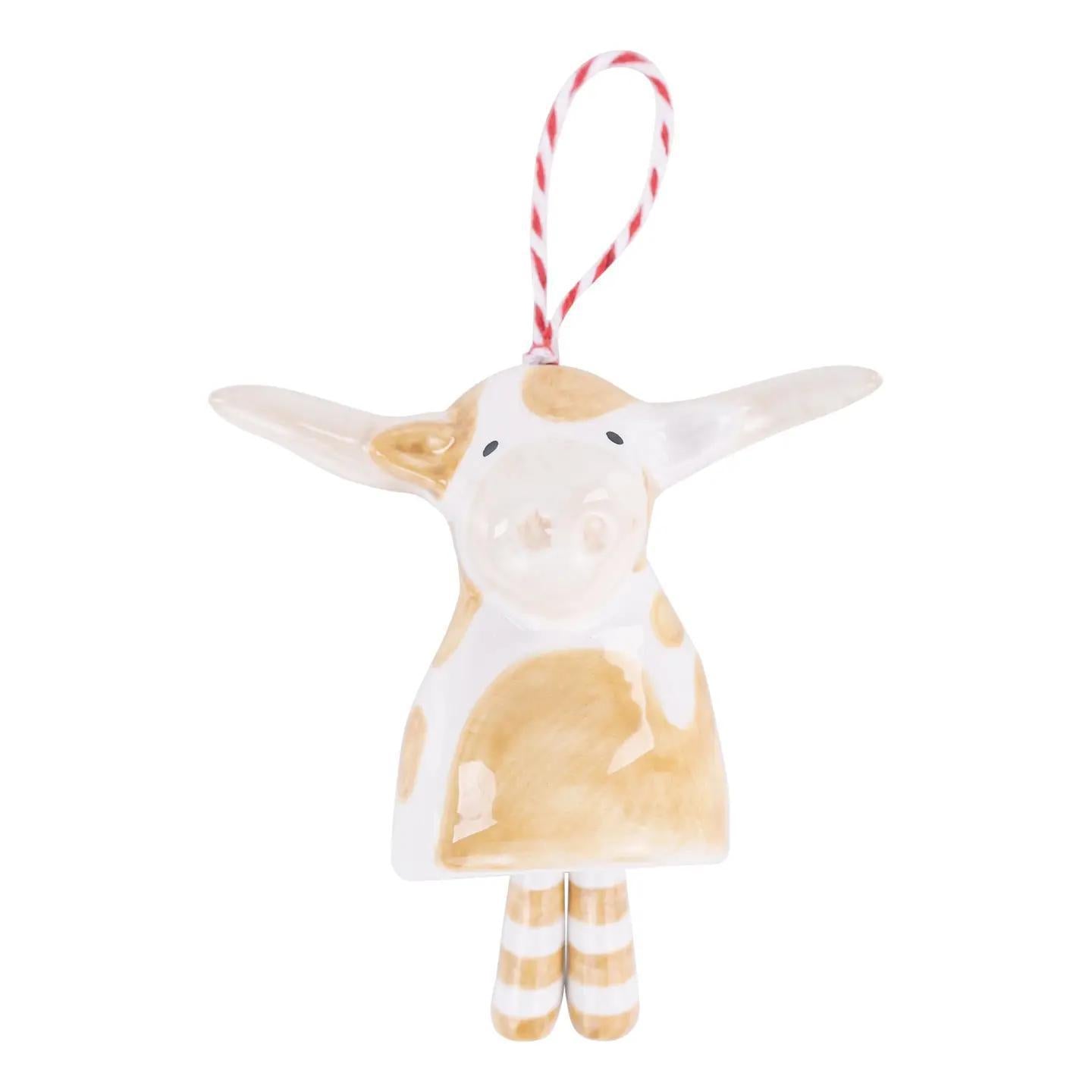 LONGHORN HAND-PAINTED CHRISTMAS ORNAMENT