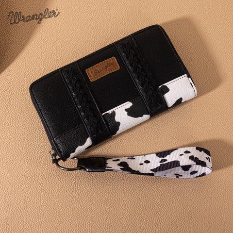 Wrangler Cow Print Wallet -Black