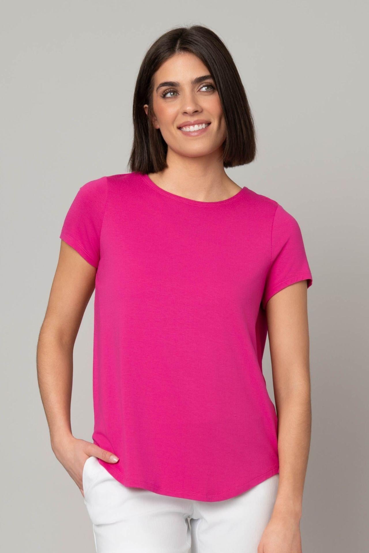 Crew Neck Hi-Lo Hem Tee