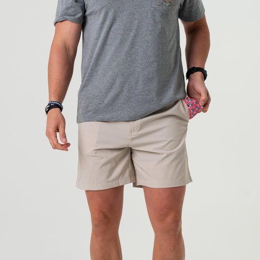 BURLEBO Everyday Shorts 7" - FLAG POCKET LIGHT KHAKI