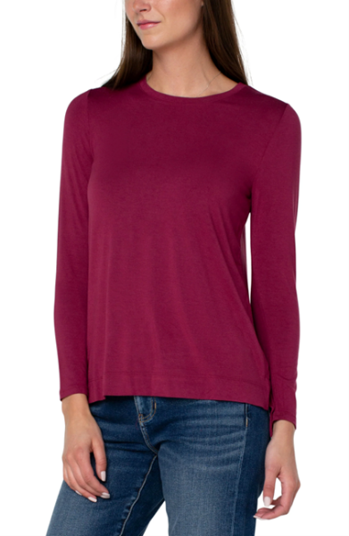 L/S V-Neck Hi-lo Top