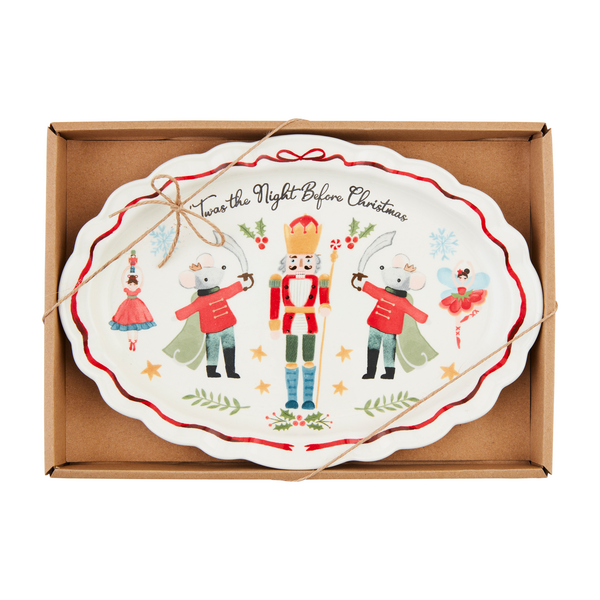 Nutcracker Santa Sentiment Platter