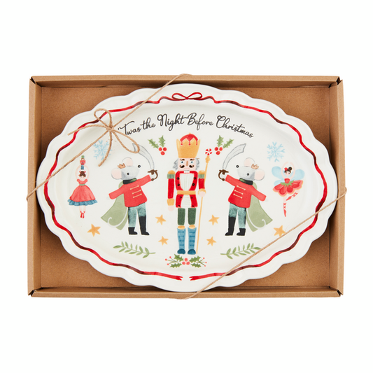 Nutcracker Santa Sentiment Platter