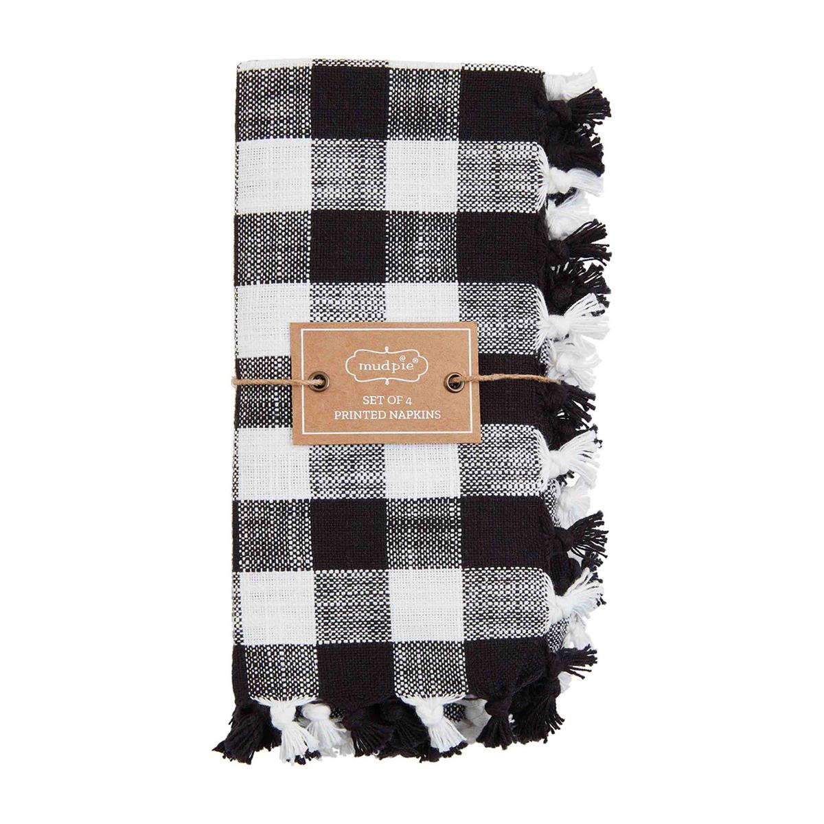 Black & White Gingham Napkin Set