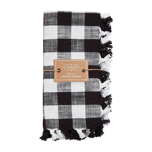 Black & White Gingham Napkin Set