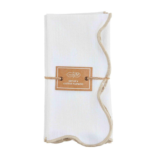 Taupe Scallop Napkin Set