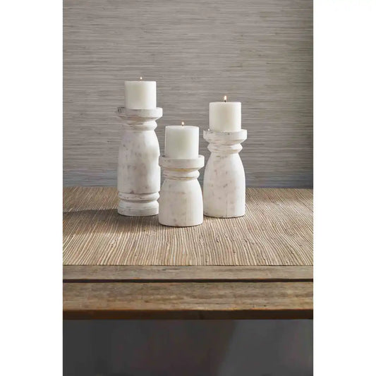 White Washed Candleholders